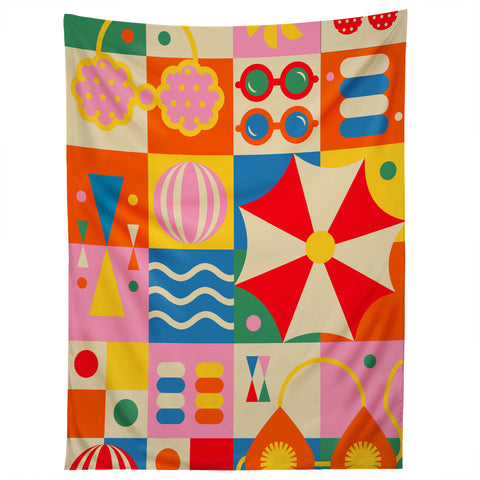 Jen Du Summer Beach Lifestyle Tapestry