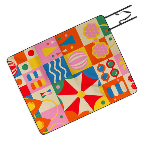 Jen Du Summer Beach Lifestyle Picnic Blanket