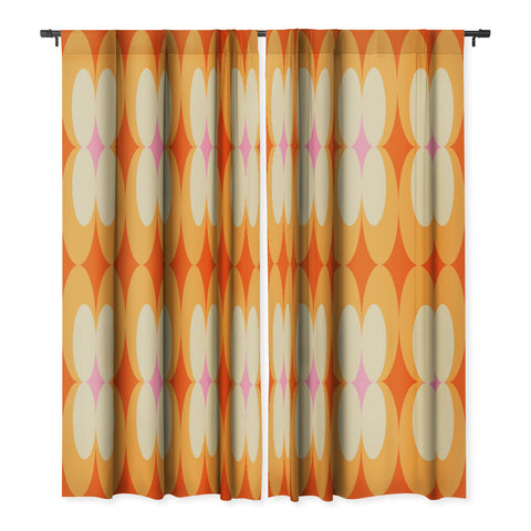 Jen Du Vintage Yellow Orange Flowers Blackout Non Repeat