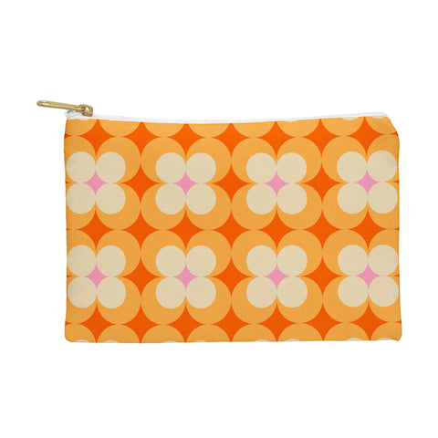 Jen Du Vintage Yellow Orange Flowers Pouch