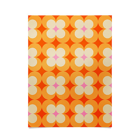 Jen Du Vintage Yellow Orange Flowers Poster