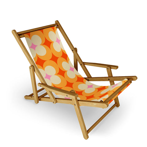 Jen Du Vintage Yellow Orange Flowers Sling Chair