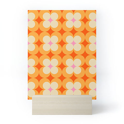 Jen Du Vintage Yellow Orange Flowers Mini Art Print