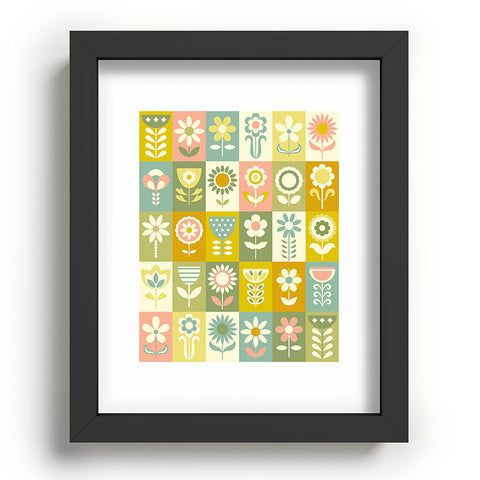 Jenean Morrison 50s Flower Grid Recessed Framing Rectangle