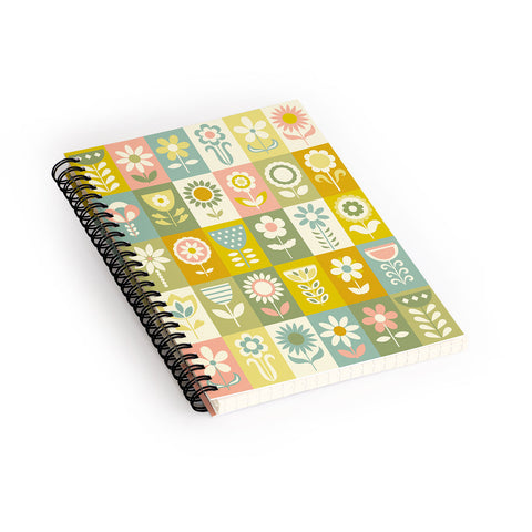 Jenean Morrison 50s Flower Grid Spiral Notebook