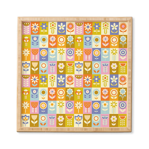 Jenean Morrison 60s Flower Grid Framed Wall Art