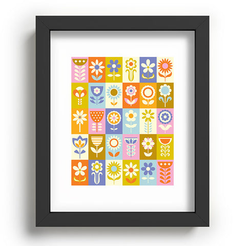 Jenean Morrison 60s Flower Grid Recessed Framing Rectangle