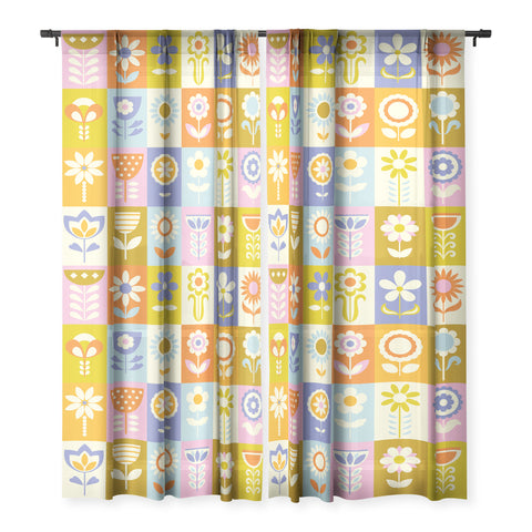 Jenean Morrison 60s Flower Grid Sheer Non Repeat