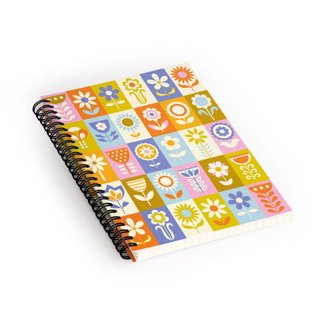 Jenean Morrison 60s Flower Grid Spiral Notebook