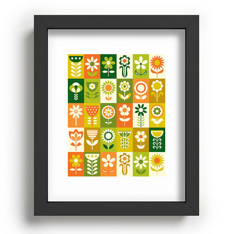 Jenean Morrison 70s Flower Grid Recessed Framing Rectangle