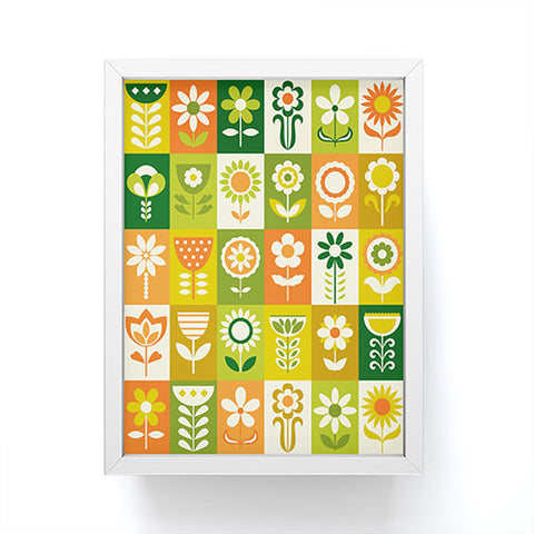 Jenean Morrison 70s Flower Grid Framed Mini Art Print