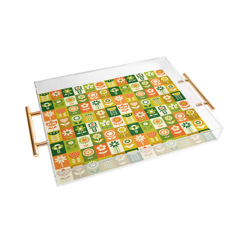 Jenean Morrison 70s Flower Grid Acrylic Tray