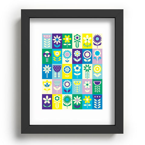 Jenean Morrison 90s Flower Grid Recessed Framing Rectangle