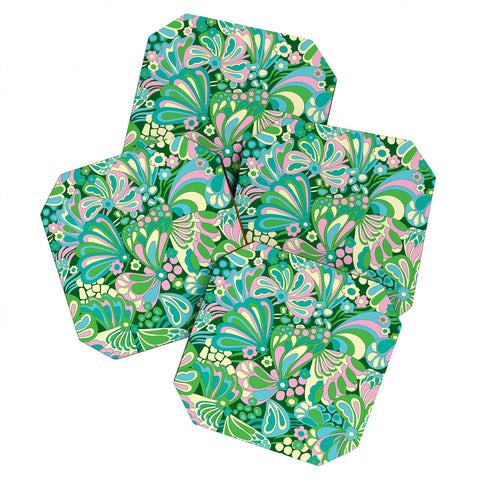 Jenean Morrison Abstract Butterfly Coaster Set