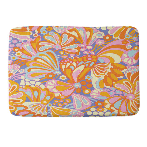 Jenean Morrison Abstract Butterfly Lilac Memory Foam Bath Mat