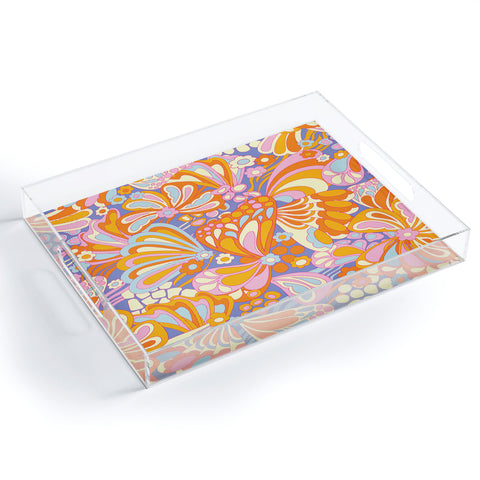 Jenean Morrison Abstract Butterfly Lilac Acrylic Tray