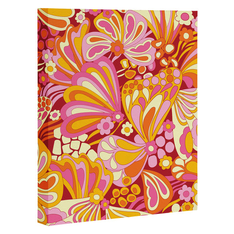 Jenean Morrison Abstract Butterfly Pink Art Canvas