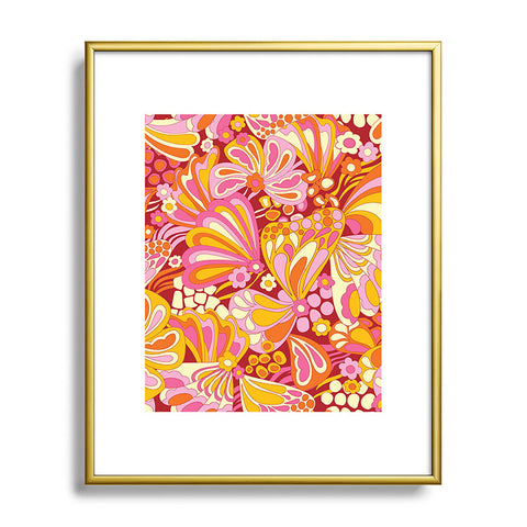 Jenean Morrison Abstract Butterfly Pink Metal Framed Art Print