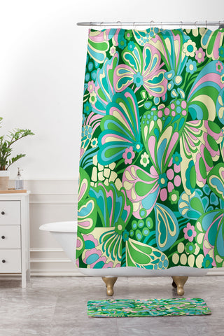 Jenean Morrison Abstract Butterfly Shower Curtain And Mat