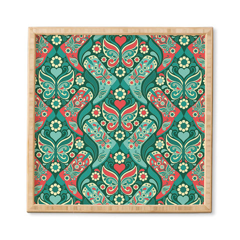 Jenean Morrison Boots and Butterflies Blue Framed Wall Art