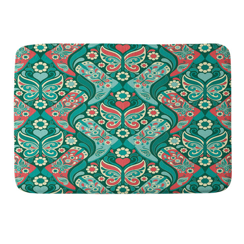 Jenean Morrison Boots and Butterflies Blue Memory Foam Bath Mat