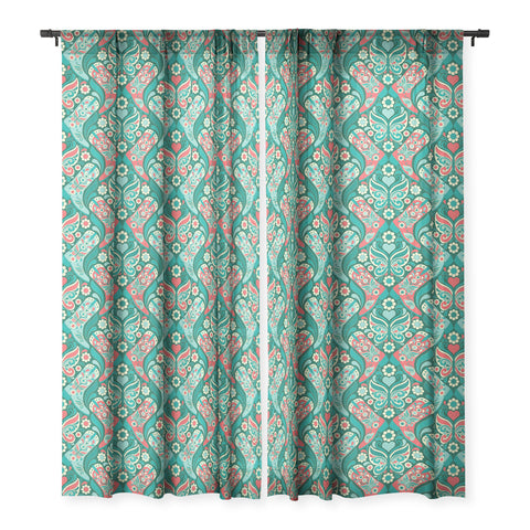 Jenean Morrison Boots and Butterflies Blue Sheer Window Curtain