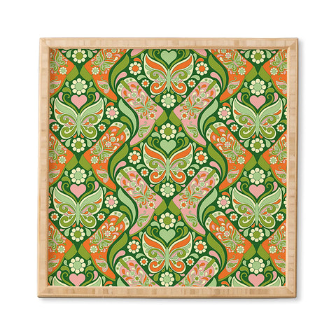 Jenean Morrison Boots and Butterflies Green Framed Wall Art