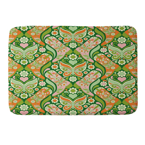 Jenean Morrison Boots and Butterflies Green Memory Foam Bath Mat