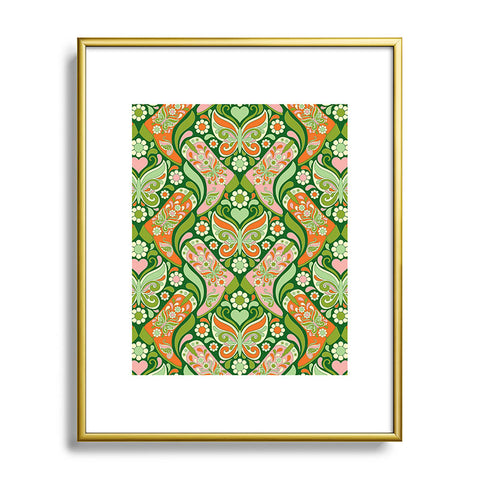 Jenean Morrison Boots and Butterflies Green Metal Framed Art Print