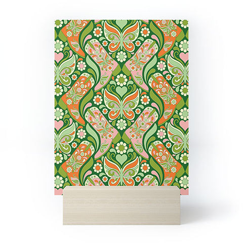 Jenean Morrison Boots and Butterflies Green Mini Art Print