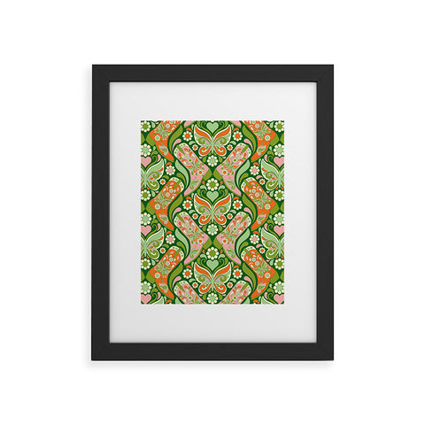 Jenean Morrison Boots and Butterflies Green Framed Art Print