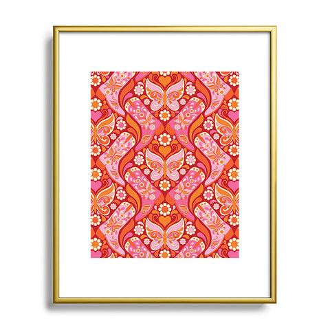 Jenean Morrison Boots and Butterflies Pink Metal Framed Art Print