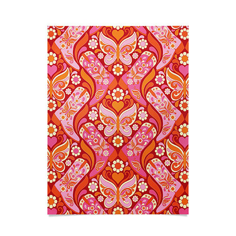 Jenean Morrison Boots and Butterflies Pink Poster