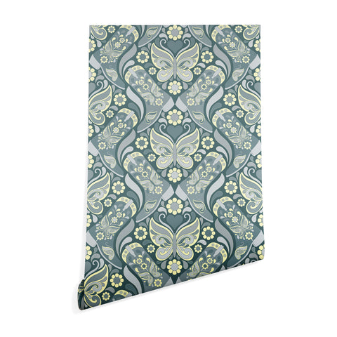Jenean Morrison Boots and Butterflies Slate Wallpaper