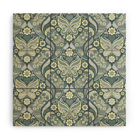 Jenean Morrison Boots and Butterflies Slate Wood Wall Mural