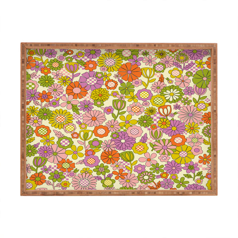 Jenean Morrison Checkered Past in Pink Rectangular Tray