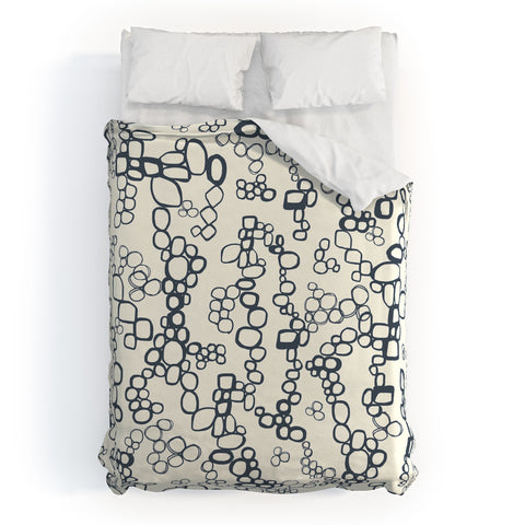 Jenean Morrison Circular Logic Beige Duvet Cover