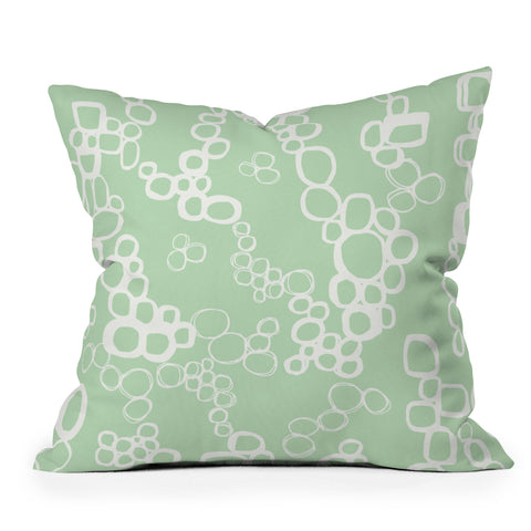 Jenean Morrison Circular Logic Mint Outdoor Throw Pillow
