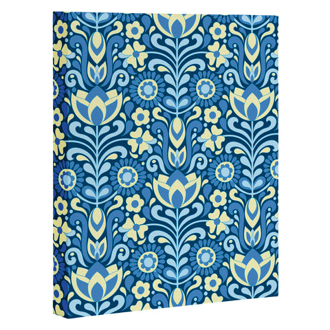 Jenean Morrison Climbing Floral Blues Art Canvas