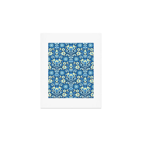 Jenean Morrison Climbing Floral Blues Art Print