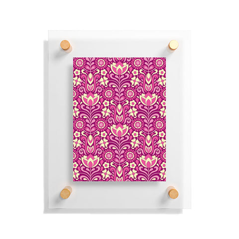 Jenean Morrison Climbing Floral Fuchsia Floating Acrylic Print