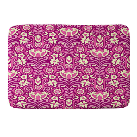 Jenean Morrison Climbing Floral Fuchsia Memory Foam Bath Mat