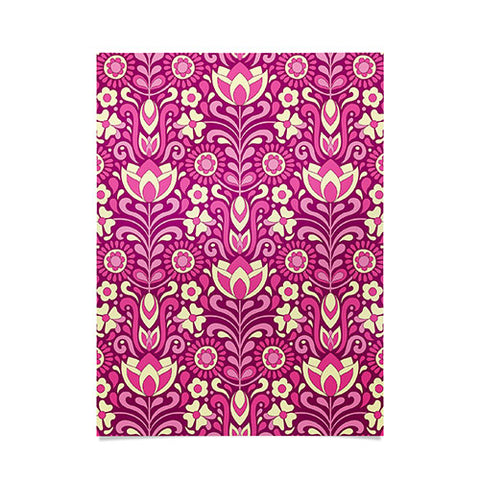 Jenean Morrison Climbing Floral Fuchsia Poster