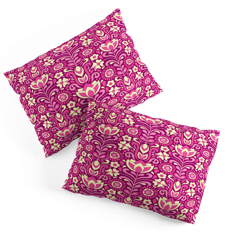 Jenean Morrison Climbing Floral Fuchsia Pillow Shams