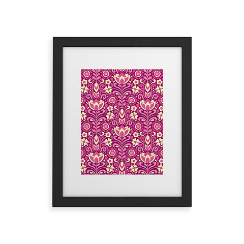 Jenean Morrison Climbing Floral Fuchsia Framed Art Print