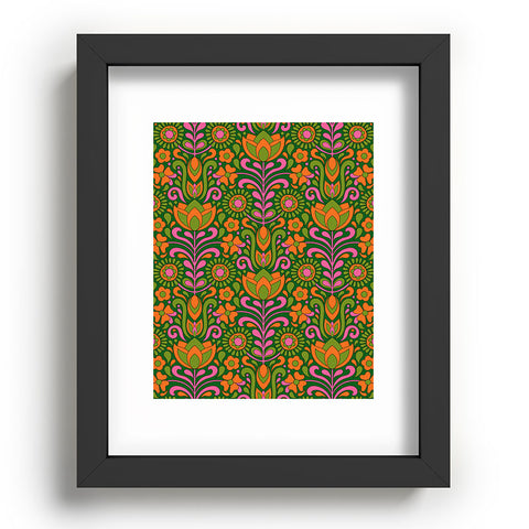 Jenean Morrison Climbing Floral Green Recessed Framing Rectangle