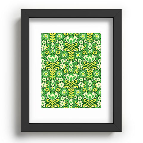 Jenean Morrison Climbing Floral Lemon Lime Recessed Framing Rectangle