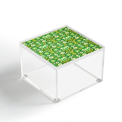 Jenean Morrison Climbing Floral Lemon Lime Acrylic Box