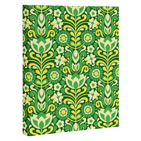 Jenean Morrison Climbing Floral Lemon Lime Art Canvas