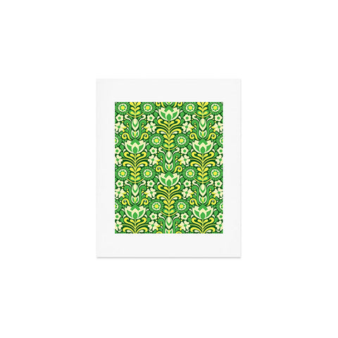 Jenean Morrison Climbing Floral Lemon Lime Art Print